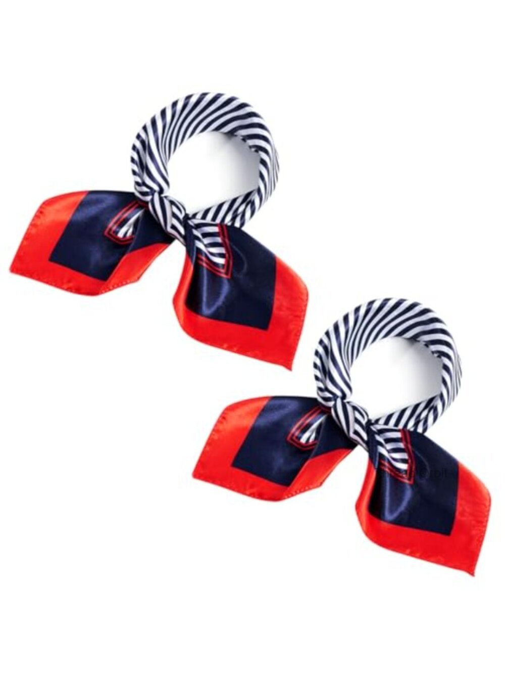 Satin Square Scarf Set 4 Pack Striped Neck Hair Wraps 19.68in